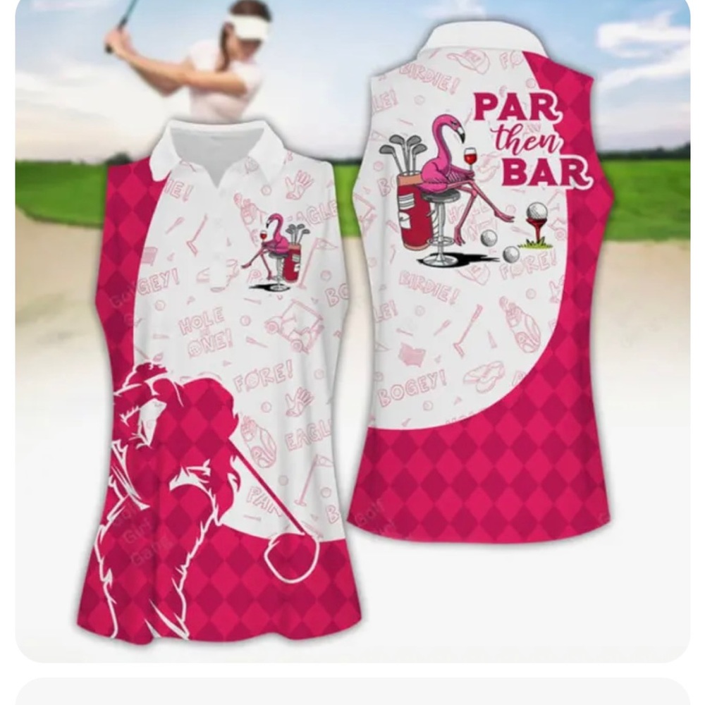 Golf shirt red white
